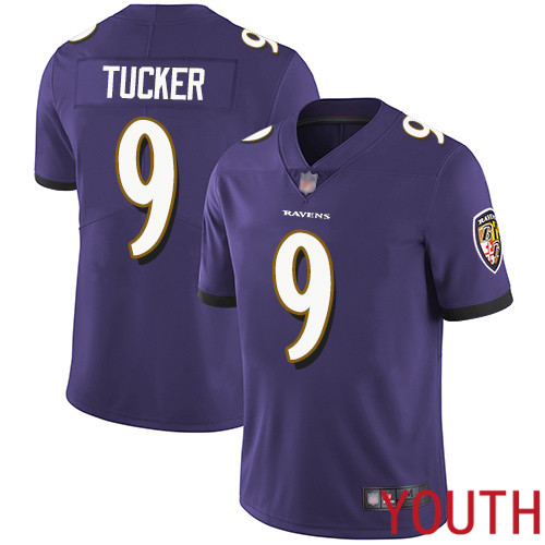 Baltimore Ravens Limited Purple Youth Justin Tucker Home Jersey NFL Football #9 Vapor Untouchable->youth nfl jersey->Youth Jersey